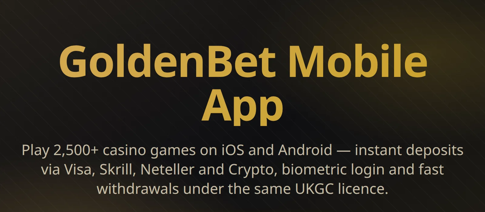 GoldenBet Casino mobile experience on iOS and Android