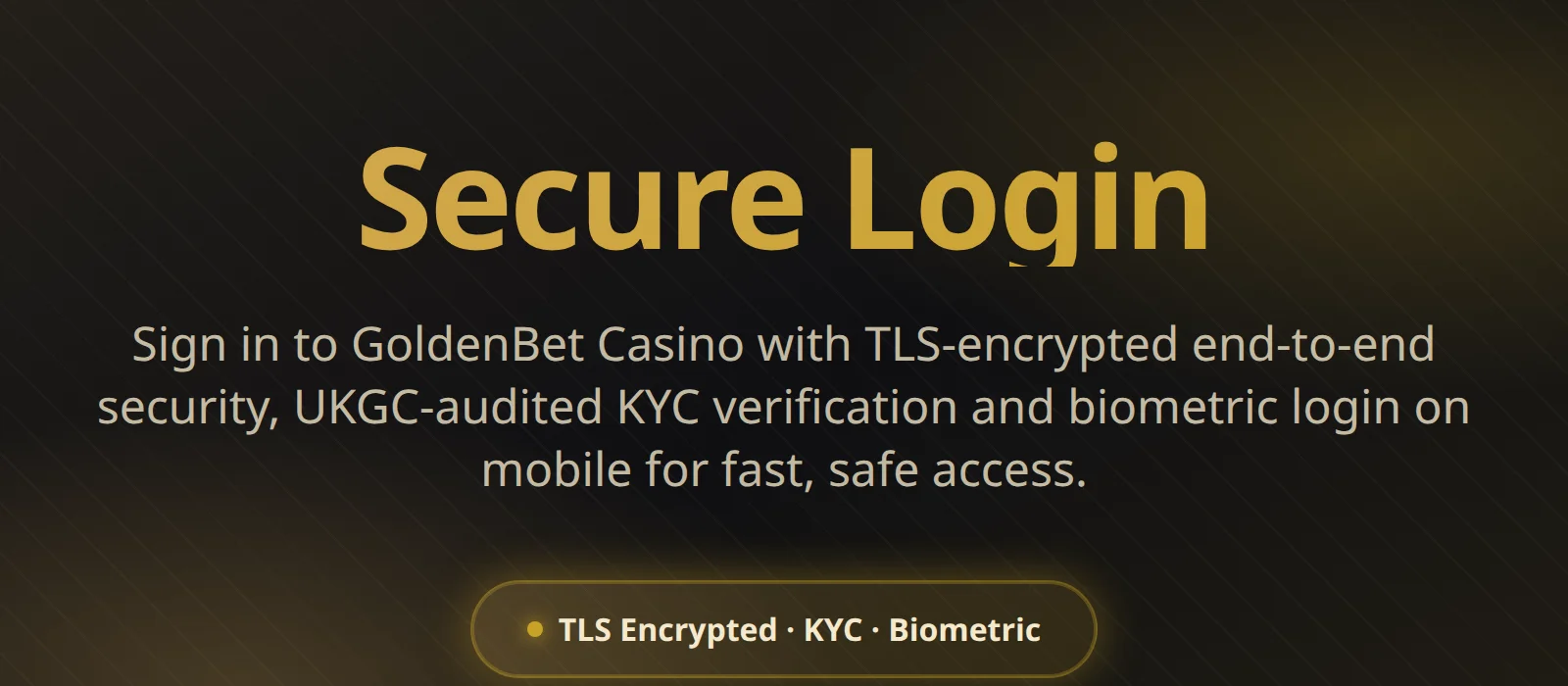 GoldenBet Casino login — sign in to your account